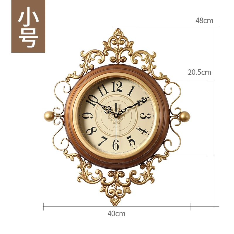 

European Luxury Wall Clock Large Loft Style Vintage Silent Creative Metal Wall Clock Antique Gold Wandklok Home Decor DE50ZB