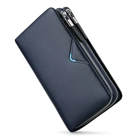williampolo clutch bag wallets men genuine leather large capacity elegant handbags with double zipper