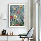 Настенный плакат в китайском стиле, с изображением птиц, цветов, растений, декоративные модульные картины для декора гостиной