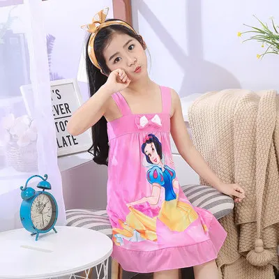 Детская одежда для сна Летняя модная Пижамы девочек Милое платье принцессы