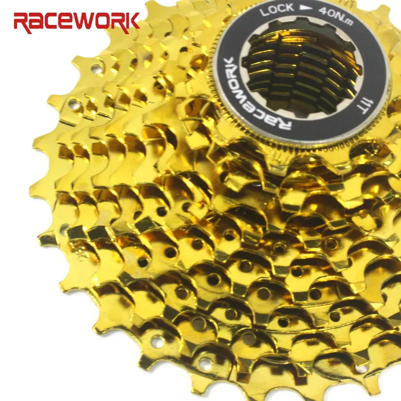 Велосипедная кассета RACEWORK 11 скоростей 28 Т Золотая для дорожного велосипеда
