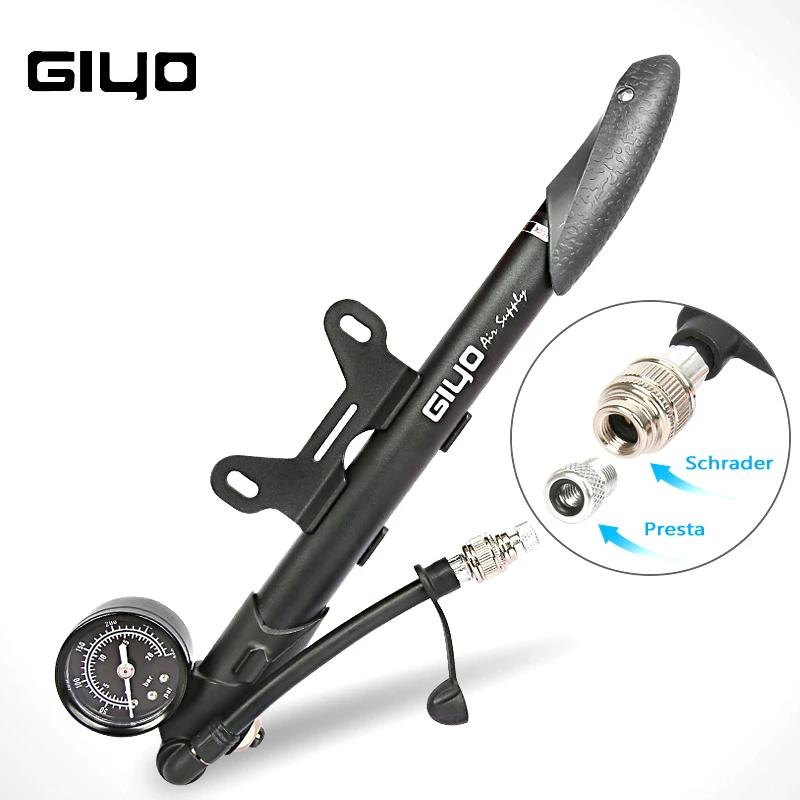 GIYO GS 41P для велосипела шин насос Presta Schrader (Шрадер) спускной клапан с фиксированной