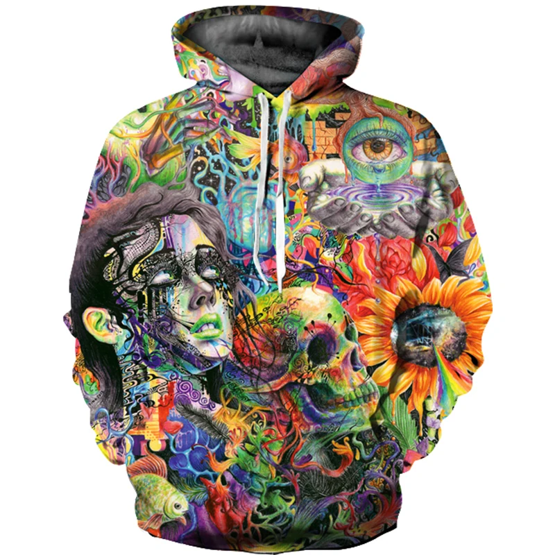 

2021 new colorful flame hoodie 3D sweatshirt men and women hooded loose autumn and winter coat street clothing jacket hoodies
