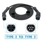 Зарядный кабель для электромобиля, 32 А, 22 кВт, 3-фазный Тип 2 в Тип 2, автомобильная зарядная станция EVSE для электромобиля типа 2 штекер Мама-папа IEC 62196