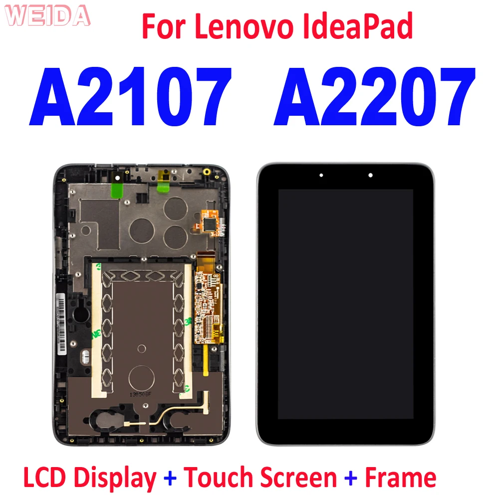 

Сменный ЖК-дисплей 7 дюймов для Lenovo IdeaPad A2107 A2207, ЖК-дисплей с сенсорным экраном и дигитайзером в сборе, рамка для Lenovo A2207, ЖК-экран