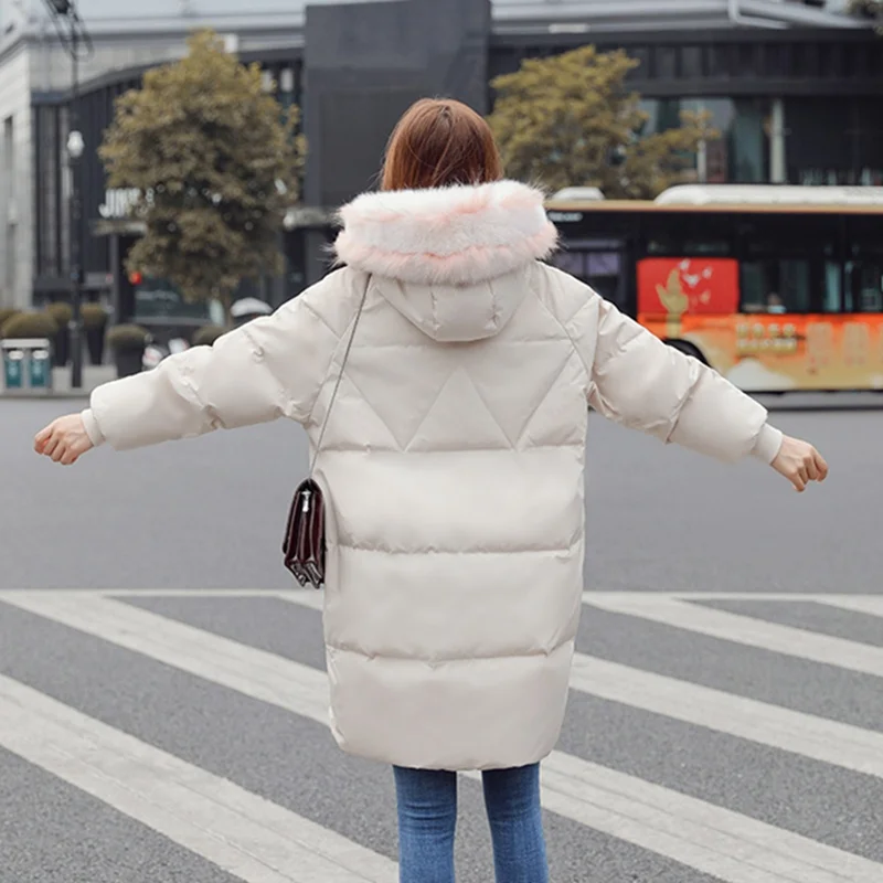 Осенне-зимние женские парки пуховики куртка с капюшоном из лисьего меха 80% утиная