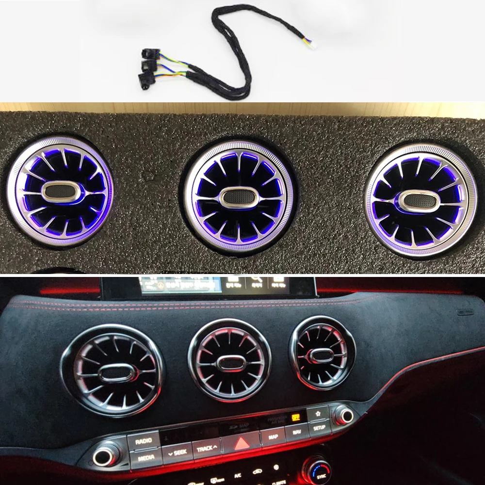 

12-цветная светодиодная атмосферная лампа для вентиляционного отверстия автомобиля для Kia Stinger