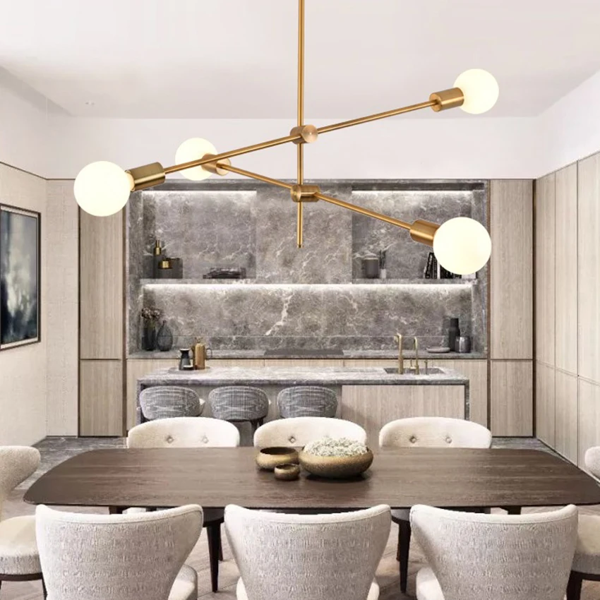 Modern Pendant Lights Lamp E27 Simple Hanging Lamp Nordic Metal Lustre hanglamp Gold Black For Living Dining Room