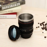 400ml camera travel coffee tea cup mug lens creative cup stainless steel brushed liner black white new arrivals gifts