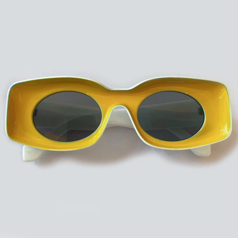 

Модные прямоугольные солнцезащитные очки для женщин и мужчин 2020, брендовые Овальные Солнцезащитные очки конфетных цветов в стиле ретро для...