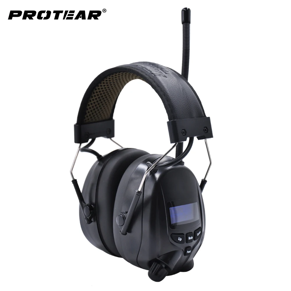 black DAB Protear DAB+/DAB/FM радио слуховой протектор 25 дБ литиевая батарея наушники для женщин электронные Bluetooth наушники защита ушей - Цвет: black DAB