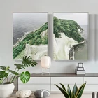 Картина с изображением гор, моря, дерева, рисунок в скандинавском стиле, пейзаж на стену, живопись на холсте, Современная комната, домашний декор