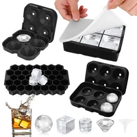 glacio ice cube trays silicone ball ice combo mold set of 2 sphere ice ball maker with lid amp large square molds reusable