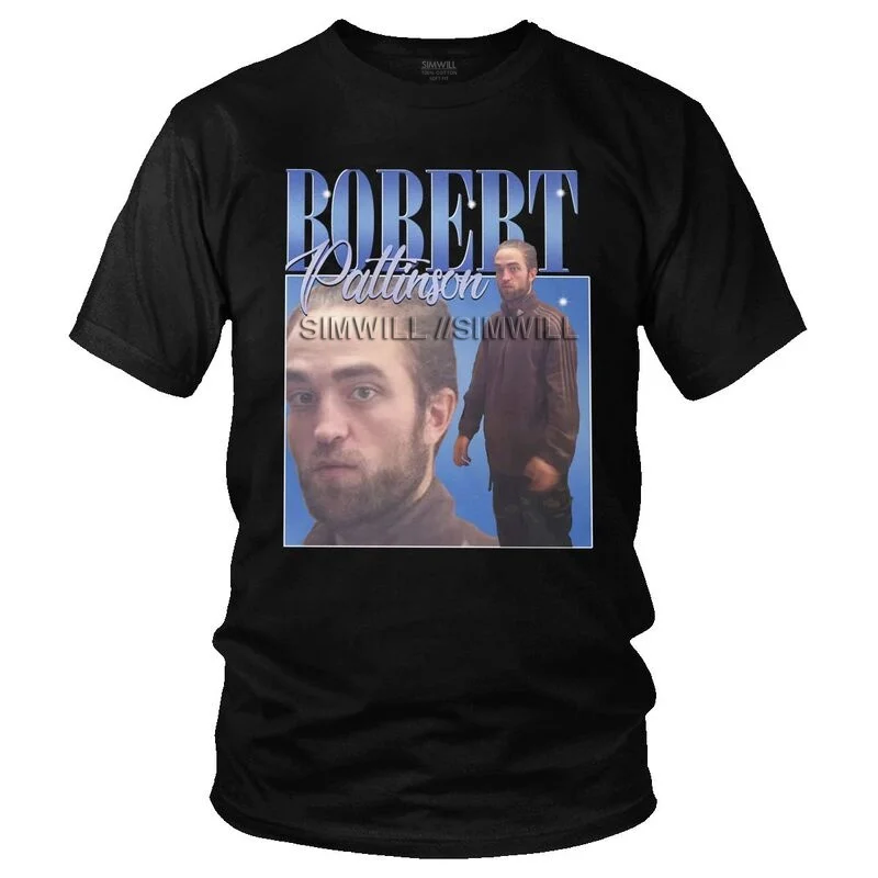 

Funny Robert Pattinson Standing Meme T Shirt for Men Cotton Print T-shirt Harajuku Tshirt Short Sleeve Rob Tee Tops
