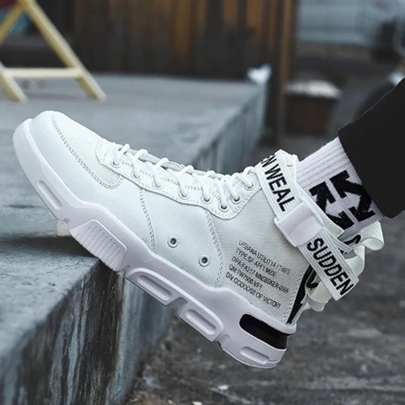 

SHOFORT Men High-top Sneakers Canvas Shoes Tide Hip-hop Trend Men's Shoes Zapatos Hombre Breathable Lace-up Outdoor Casual Shoes