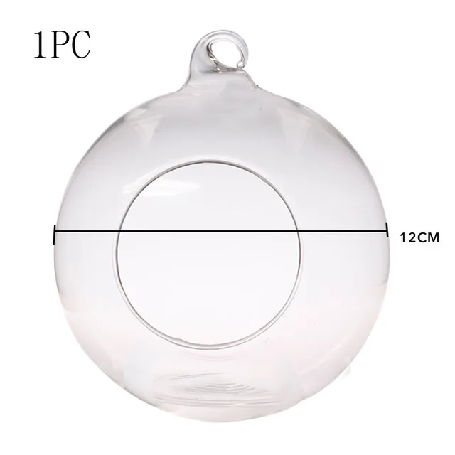 1PC 12cm 4 размера, прозрачный стеклянный подвесной подсвечник, классический подсвечник для дома, свадьбы, ужина, декора, Рождества - Цвет: 1PC 12cm
