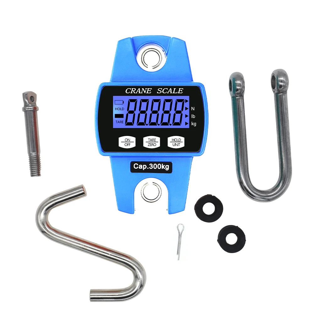 B&aacute;scula de gr&uacute;a peque&ntilde;a de 300KG/660LBS, balanza electr&oacute;nica Digital LCD port&aacute;til, b&aacute;scula colgante, herramienta de peso de alta resistencia para el mercado de granja dom&eacute;stica-3