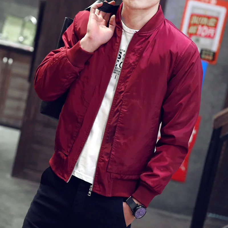 

spring period 2020 men men's baseball led light jacket youth fashion, cultivate one's morality pure color jacket