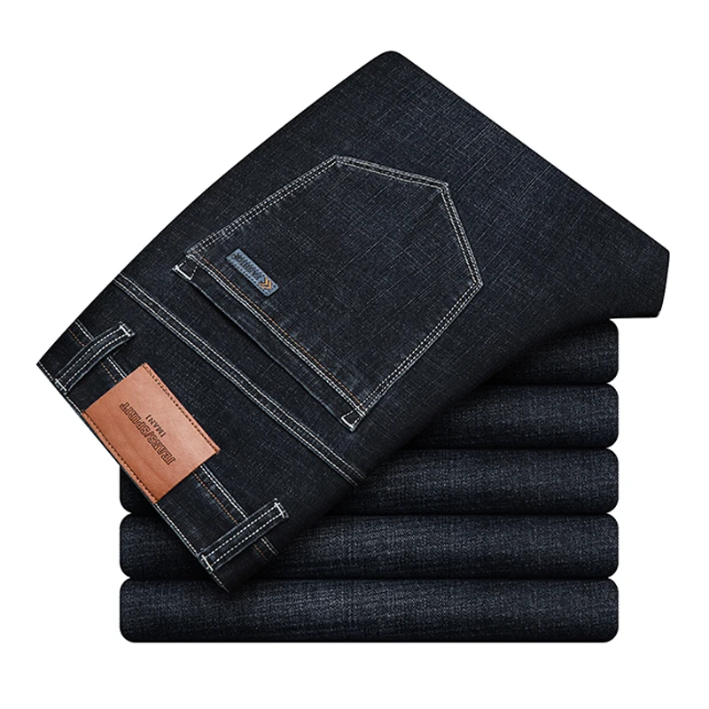 Мужские узкие джинсы из мягкого хлопка эластичные брюки карандаш синего и