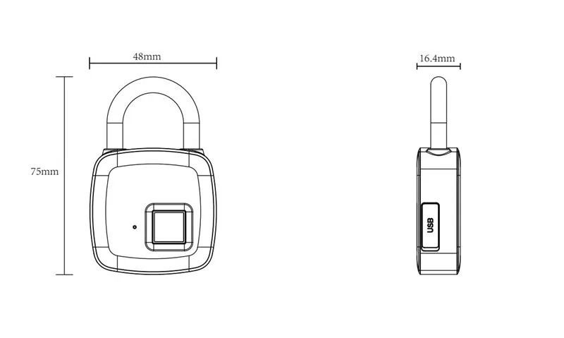 

Fingerprint Lock Electronic Smart Padlock Home Locker Dormitory Anti-theft Mini USB Charging Security Protect Fingerprint Lock