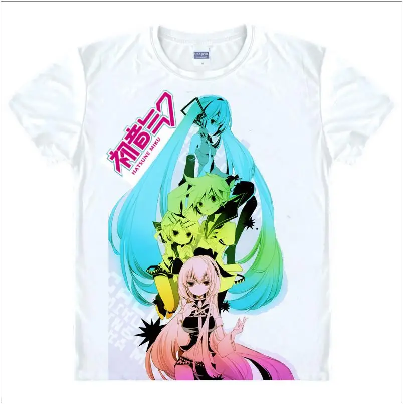 4 Новинка, футболка vocaloid Hatsune Miku, аниме, известная японская анимация, новинка, летняя мужская футболка, карнавальный костюм, Милая футболка - Цвет: 4
