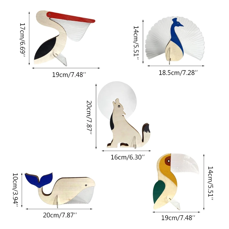 

2021 New 3D Wooden Animals Night Light LED Acrylic Decorative Lights Whale Night Lights