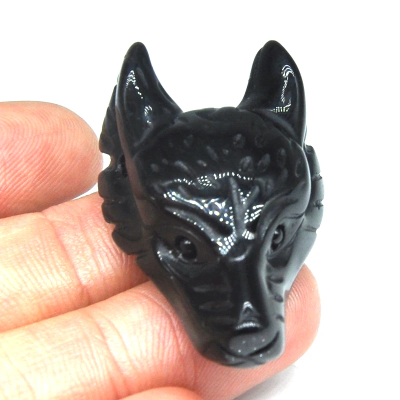 

Статуэтка ручной работы из натурального черного обсидиана, 1,5 дюйма