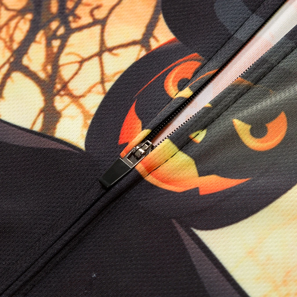 Новинка 2020 комплект одежды с принтом Хэллоуина длинным рукавом на молнии для