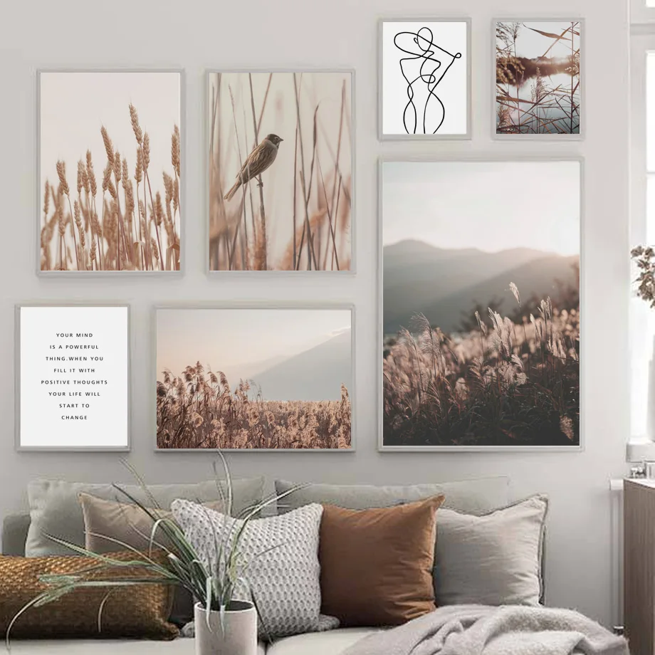 

Wheat Farm Landscape Wall Art Canvas Painting Reed Warbler Nordic Posters And Prints Quotes Wall Pictures For Living Room Decor