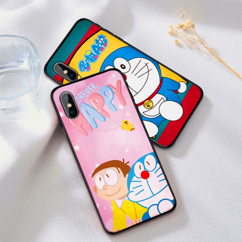 Милый 3D Doraemon мягкий силиконовый чехол для телефона iPhone XR TPU 5 5SE 6 6S 7 Plus 8Plus XS X Xr Max 9