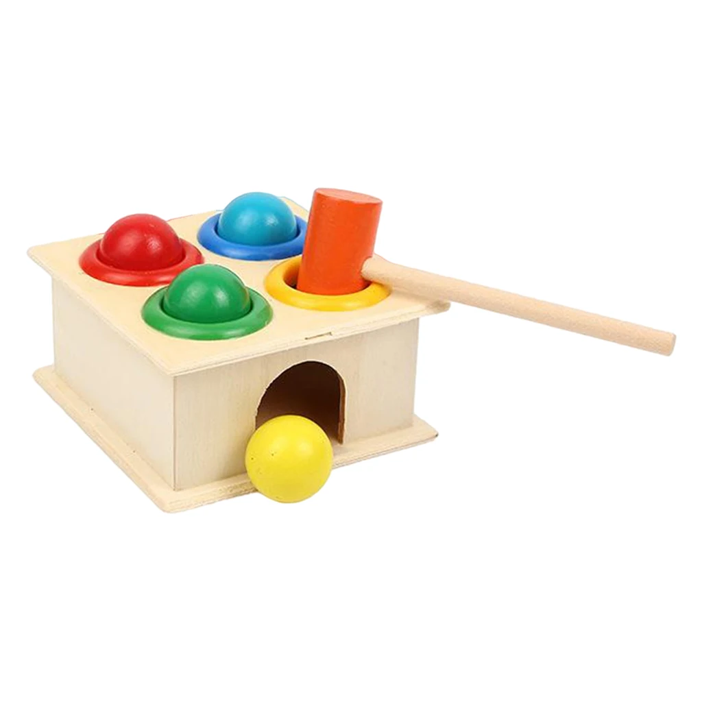

Children Wooden Hammer Toy Pounding Toddler Preschool Creative Presents
