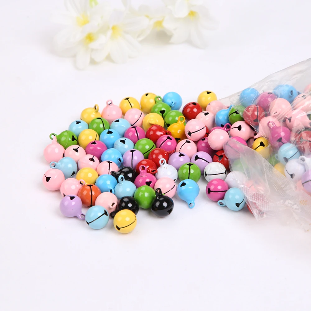 

50pcs Mini Bell Beautiful Candy Color Bells Copper Loose Metal Beads Jingle Bells Christmas Decoration Pendants Christmas Bells