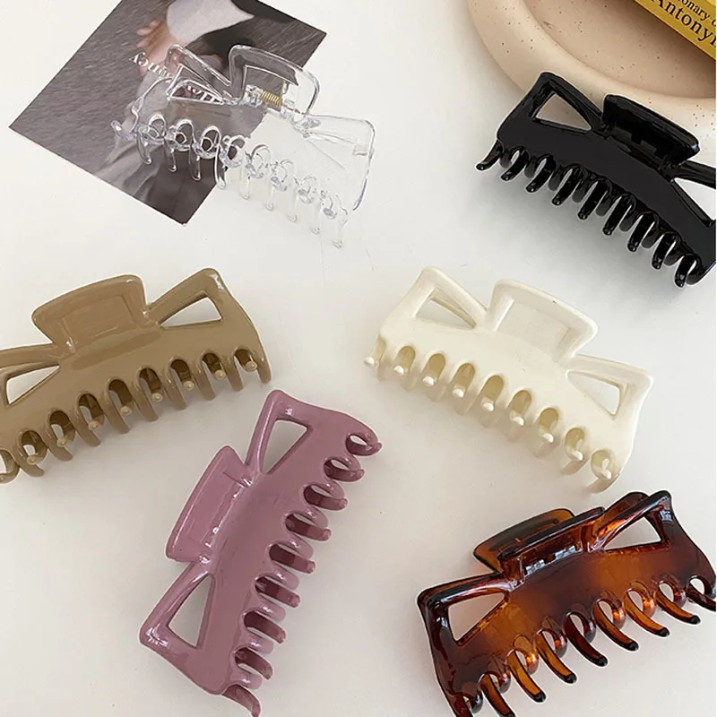 

Elegant Large Multicolor Resin Hairpins Bath Hair Claw Catch Shark Clip For Women Girls Fashion Hair Accessories Headwear