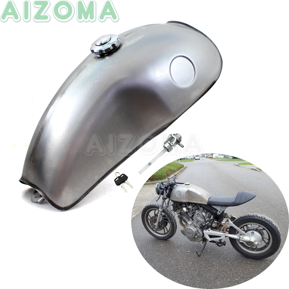 Винтажный топливный бак для мотоцикла емкостью 10 л и 2 6 галлонов с крышкой