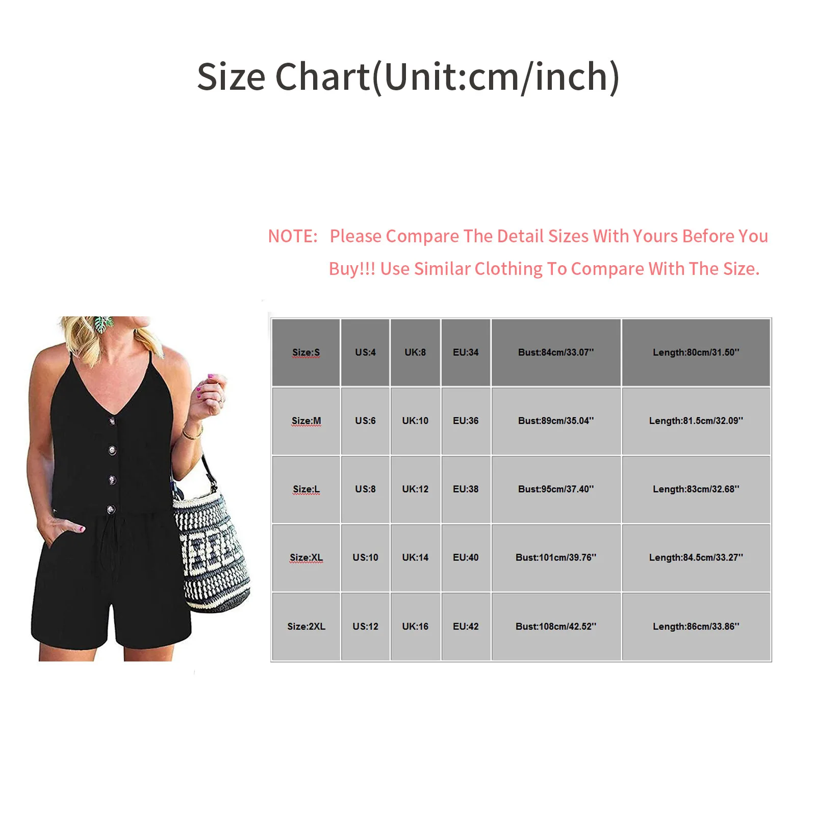 

Casaul Women Solid V-Neck Pocket Playsuits Ladies Sleeveless Buttons Belted Rompers Summer Women Clothes