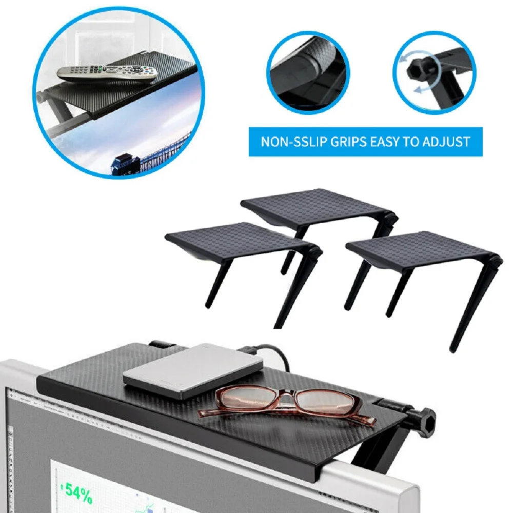 

Computer Monitor Rack Plastic Lcd Tv Top Screen Bracket Creative Multifunctional Storage Rack Computer Screen Shelf Accessories