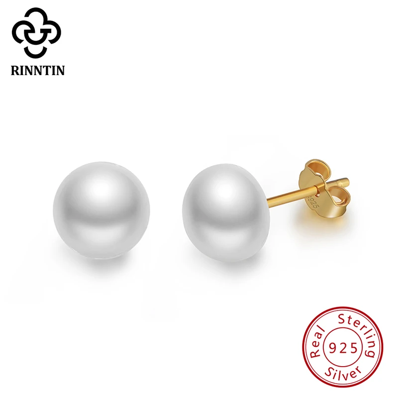 Женские серьги-гвоздики из серебра 925 пробы с натуральным пресноводным жемчугом |