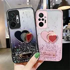 Зеркальный чехол с градиентными блестками и сердечками для телефона Samsung A51, A52, A71, A12, A50, A21S, A72, A20, S20, FE Note 20 Ultra, S21 Plus