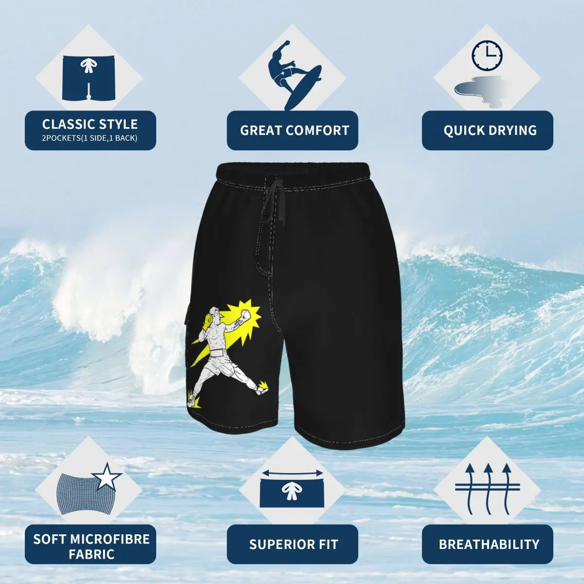 

Promo Pocket beach pants Saul Canelos Alvarez No Boxing No Life Beach R257 Breathable Quick Dry Print Top Quality Male Shorts