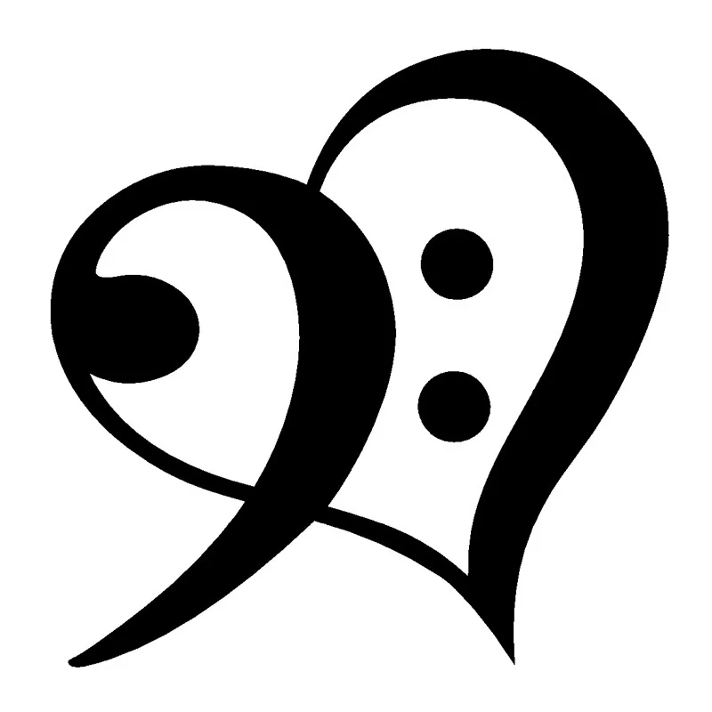 14 6 см * Bass Clef сердце Компьютерные аксессуары наклейки|Наклейки для творчества| |