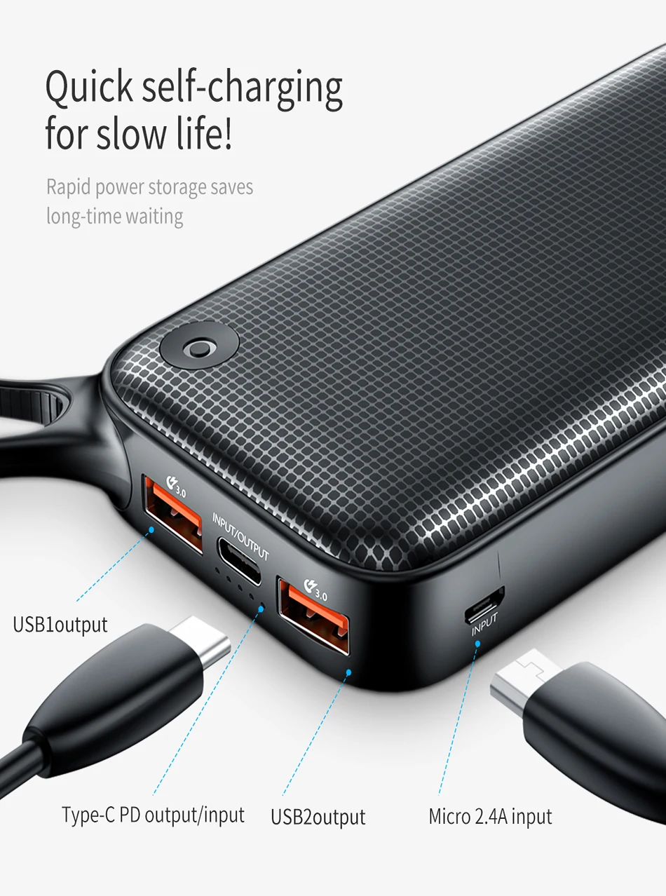 Baseus 20000 мАч Quick Charge 3,0 Мощность банка для Xiaomi Mi 20000 мА/ч, USB C PD быстрая Портативный внешний Батарея Зарядное устройство Мощность банка
