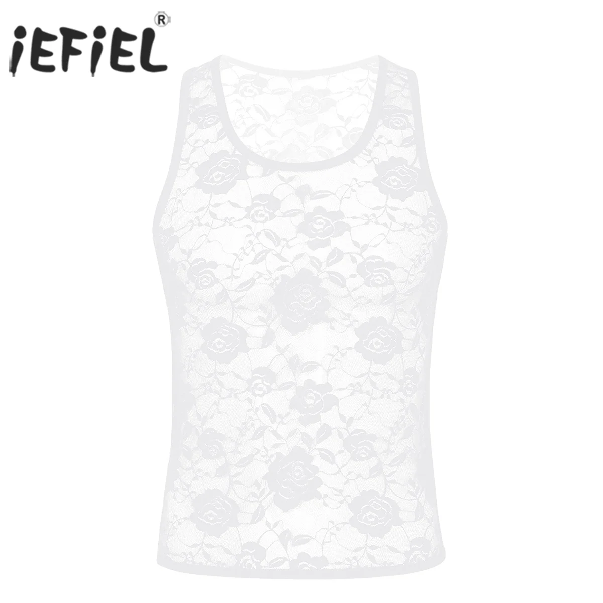 

Mens Male Sissy Lingerie Underwear See Through Sheer Stretchy Lace Sexy Muscle Fitted T-Shirt Undershirt Clubwear Vest Tank Top