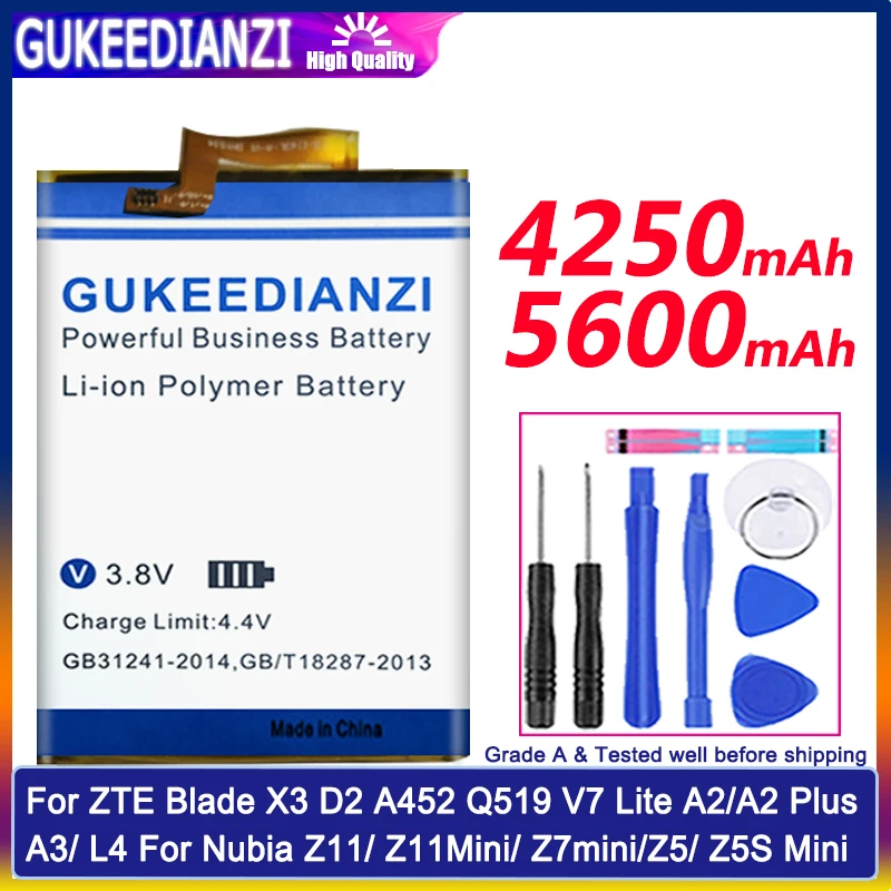 E169 515978 для ZTE Blade X3 D2 A452 Аккумулятор телефона Q519 Z11 A2/A2 Plus A3 L4 Z5 Z5S Mini Z7