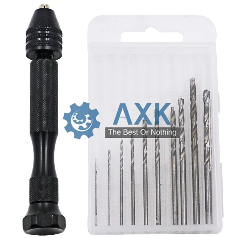 10 в 1 Мини спиральное сверло и микро алюминиевое ручное без ключа патрон