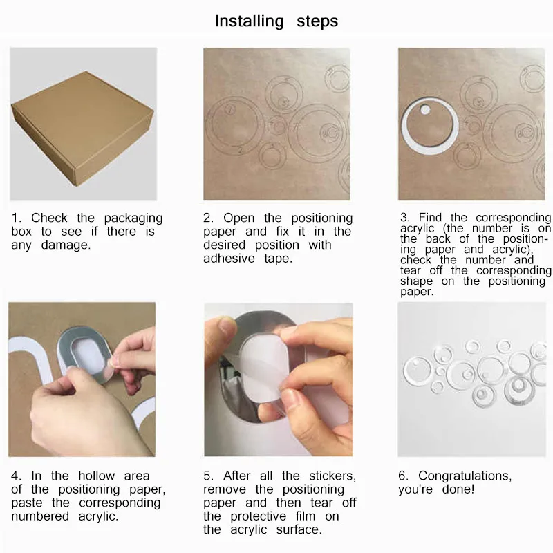 28 шт. мини 3D акриловые зеркальные настенные наклейки сердце/круглая форма