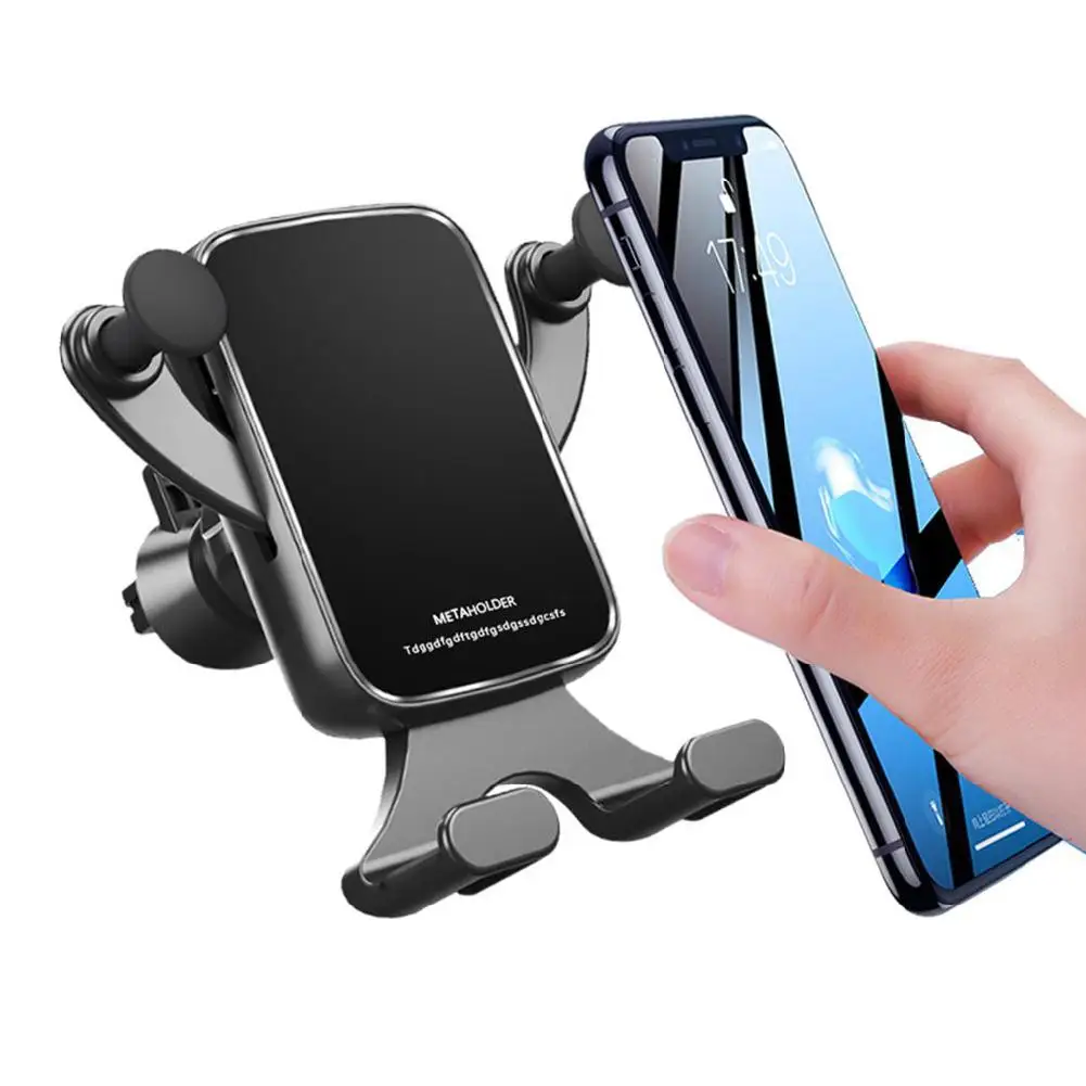 Horizontal Vertical Screen Gravity Bracket Car Phone Holder Metal Universal Air Outlet Mount Vehicle Stand r60 | Мобильные телефоны