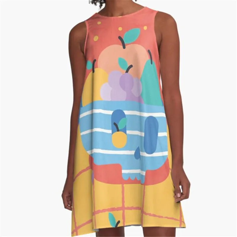 

Fashion Women summer dresses slumber white fox Printed A-Line Boho Dress for women harajuku Sexy ladies mini short beach dress