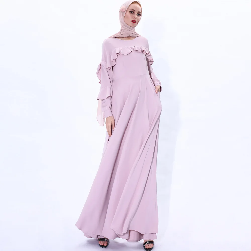 Рамадан ИД Мубарак шифоновая абайя турецкий хиджаб мусульманское платье Кафтан