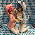 Японское аниме Re:Life In A другой мир от Zero Rem Ram Cat Ear Ver. Фигурка из ПВХ, 13 см, модель статуи, новинка, без коробки