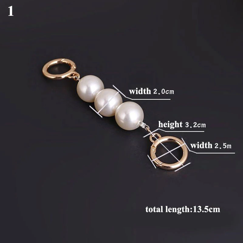 Pearl Bag Chain Strap Extender Bag Hanging Chain Pearl Decorative Chain Girls Bag Accessories Handbag Chain Shoulder Bag Chain